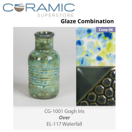 Gogh Iris - CG1001 over Waterfall - EL117 Glaze Combination Gogh Iris - CG1001 over Waterfall - EL117 Glaze Combination